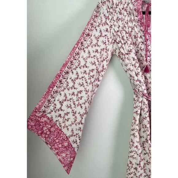 NOT FOR SALE D'Ascoli Maxi Dress Serenity Kaftan Style Fuschia Floral Sz Sm - Picture 6 of 11